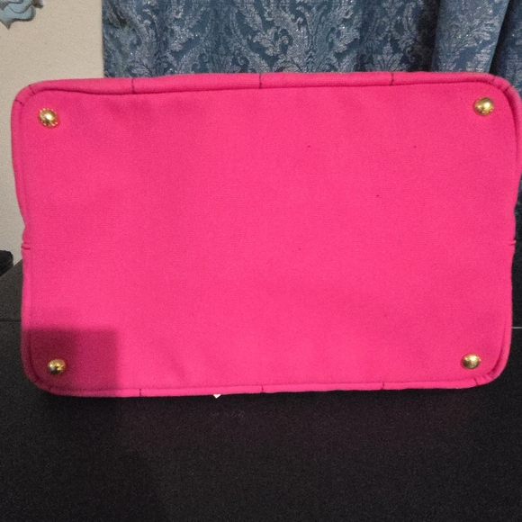Prada Canapa Logo Satchel Pink With Strap And Entrupy Certificate - Picture 10 of 17